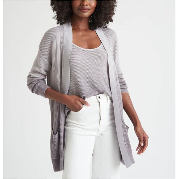 SPLENDID Viscose ANTHROPOLOGIE Purple Luna Dip Dye Cardigan Sweater Size M - Picture 1 of 10